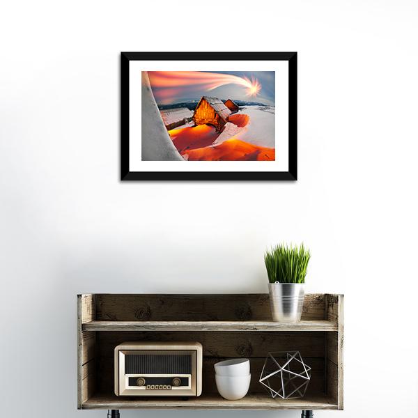 Blizzard Covered Alpine Fields Canvas Wall Art-1 Piece-Framed Print-20" x 16"-Tiaracle