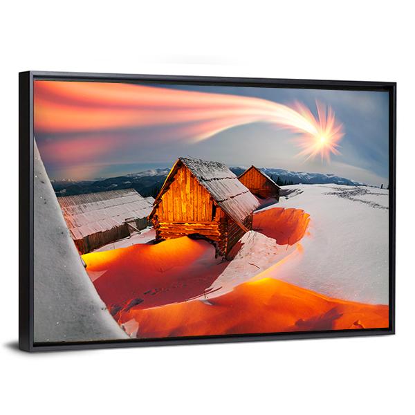 Blizzard Covered Alpine Fields Canvas Wall Art-3 Horizontal-Gallery Wrap-25" x 16"-Tiaracle