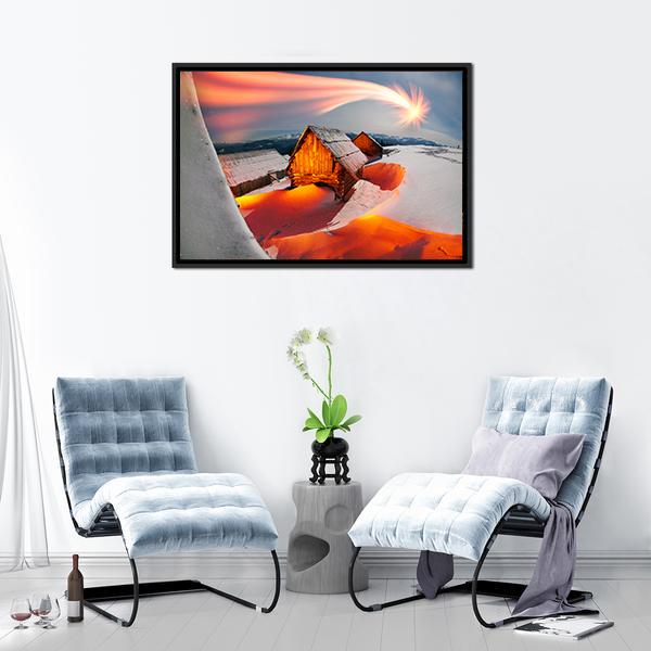 Blizzard Covered Alpine Fields Canvas Wall Art-3 Horizontal-Gallery Wrap-25" x 16"-Tiaracle