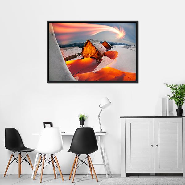 Blizzard Covered Alpine Fields Canvas Wall Art-3 Horizontal-Gallery Wrap-25" x 16"-Tiaracle