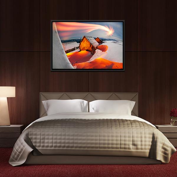 Blizzard Covered Alpine Fields Canvas Wall Art-3 Horizontal-Gallery Wrap-25" x 16"-Tiaracle