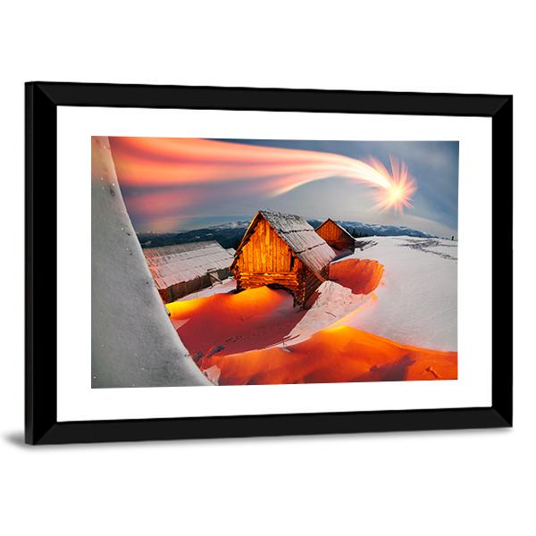 Blizzard Covered Alpine Fields Canvas Wall Art-3 Horizontal-Gallery Wrap-25" x 16"-Tiaracle