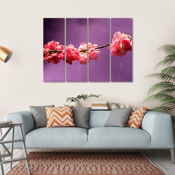 Bloom Blossom Flowers Canvas Wall Art-4 Horizontal-Gallery Wrap-34" x 24"-Tiaracle