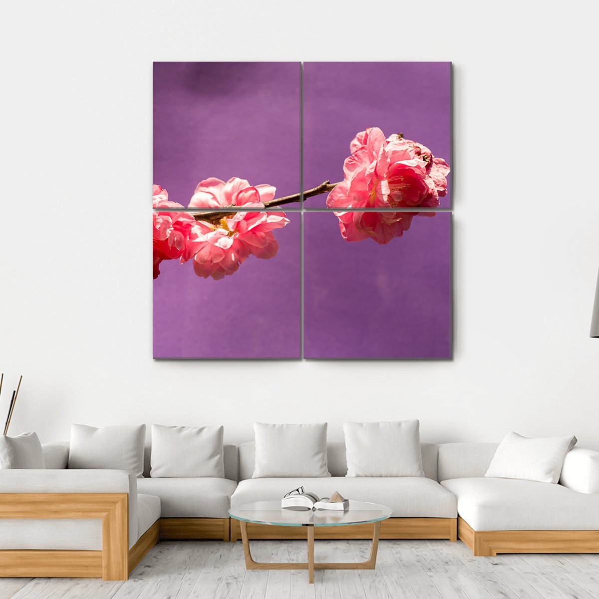 Bloom Blossom Flowers Canvas Wall Art-4 Square-Gallery Wrap-17" x 17"-Tiaracle