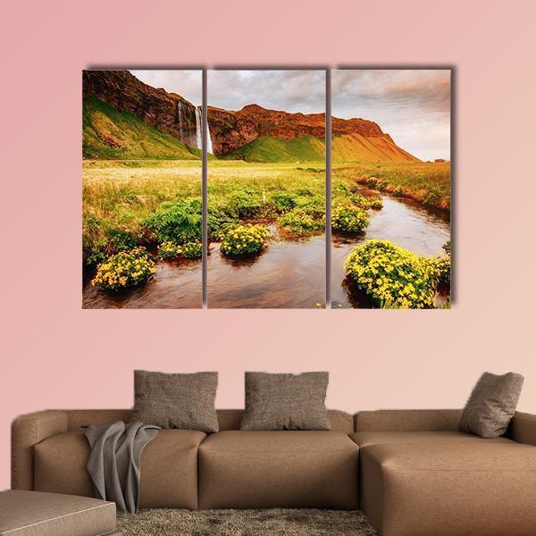 Blooming Green Field Canvas Wall Art-3 Horizontal-Gallery Wrap-25" x 16"-Tiaracle