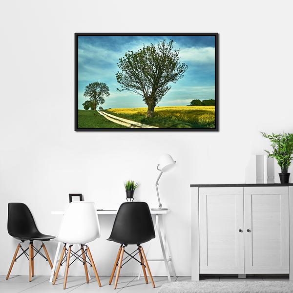 Blooming Rapeseed Poland Canvas Wall Art-5 Horizontal-Gallery Wrap-22" x 12"-Tiaracle