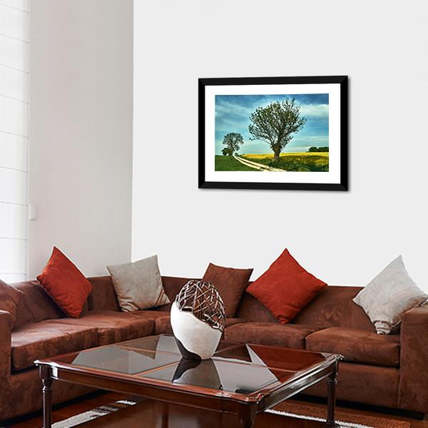Blooming Rapeseed Poland Canvas Wall Art-5 Horizontal-Gallery Wrap-22" x 12"-Tiaracle