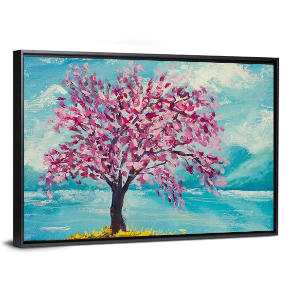 Blooming Sakura Canvas Wall Art-3 Horizontal-Gallery Wrap-25&quot; x 16&quot;-Tiaracle