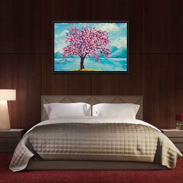 Blooming Sakura Canvas Wall Art-3 Horizontal-Gallery Wrap-25&quot; x 16&quot;-Tiaracle