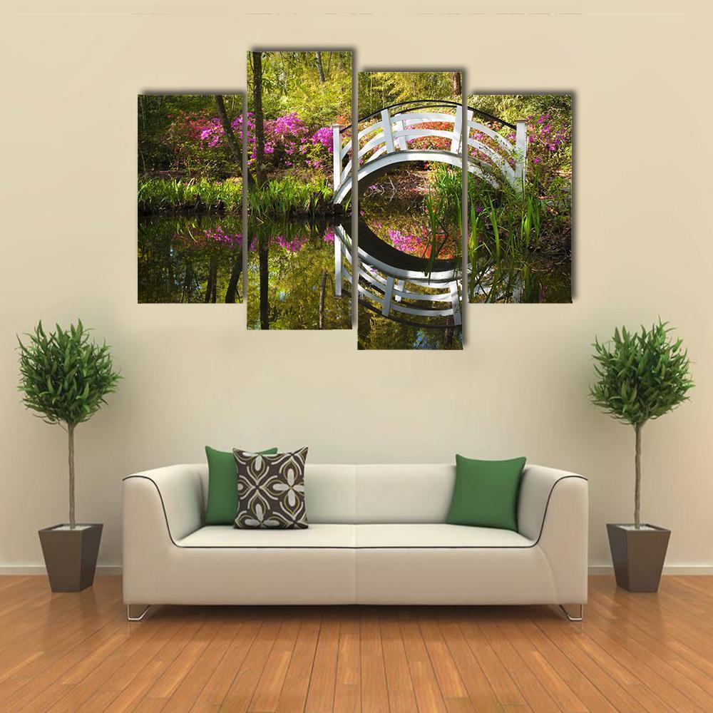 Garden Nature Pond Canvas Wall Art-4 Pop-Gallery Wrap-50" x 32"-Tiaracle