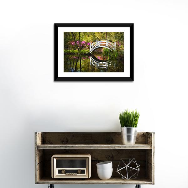 Garden Nature Pond Canvas Wall Art-1 Piece-Framed Print-20" x 16"-Tiaracle