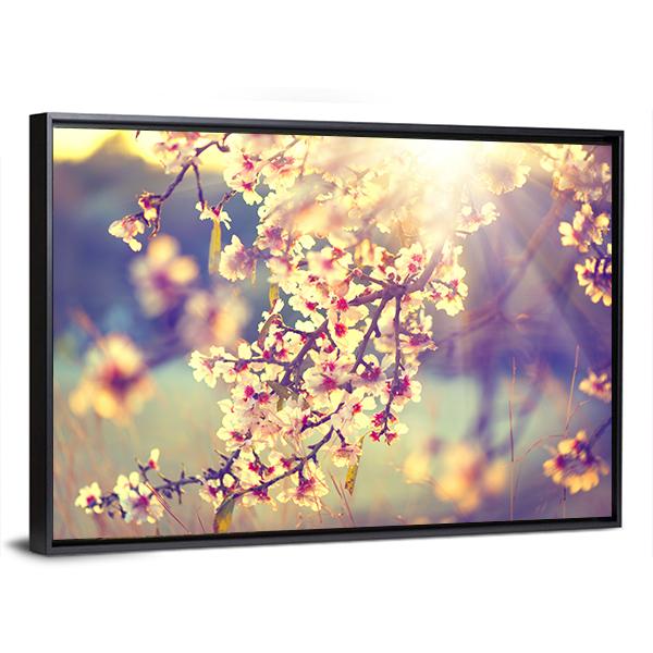 Blooming Tree &amp; Sun Flare Canvas Wall Art-3 Horizontal-Gallery Wrap-25" x 16"-Tiaracle