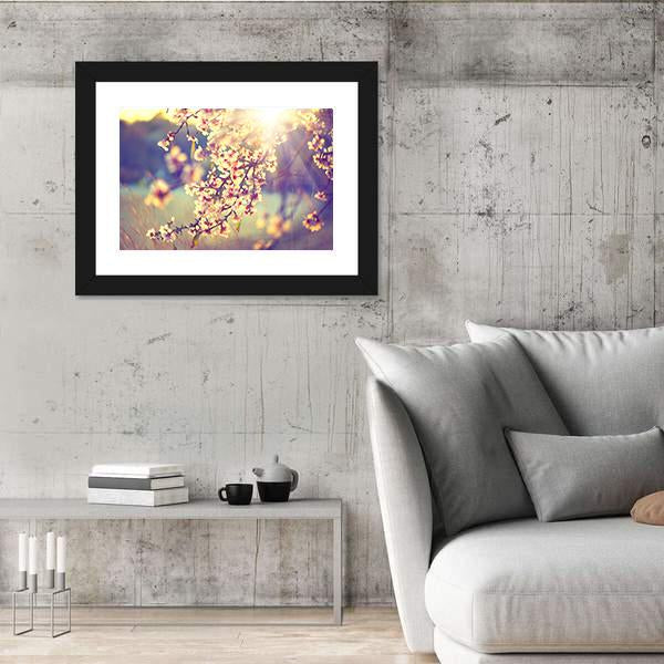 Blooming Tree &amp; Sun Flare Canvas Wall Art-3 Horizontal-Gallery Wrap-25" x 16"-Tiaracle