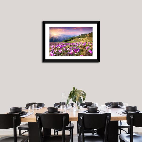 Blossom Of Crocuses Vertical Canvas Wall Art-3 Vertical-Gallery Wrap-12" x 25"-Tiaracle
