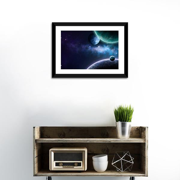 Blue &amp; Purple Nebula Canvas Wall Art-1 Piece-Framed Print-20" x 16"-Tiaracle