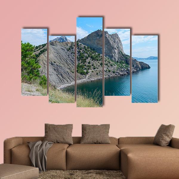 Blue Bay In The New World Crimea Canvas Wall Art-5 Pop-Gallery Wrap-47" x 32"-Tiaracle