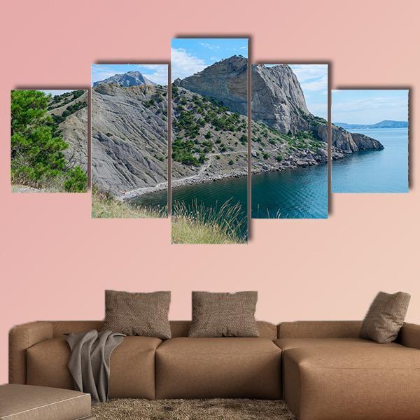 Blue Bay In The New World Crimea Canvas Wall Art-5 Star-Gallery Wrap-62" x 32"-Tiaracle