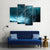 Blue Color Lightning Canvas Wall Art-4 Pop-Gallery Wrap-50" x 32"-Tiaracle