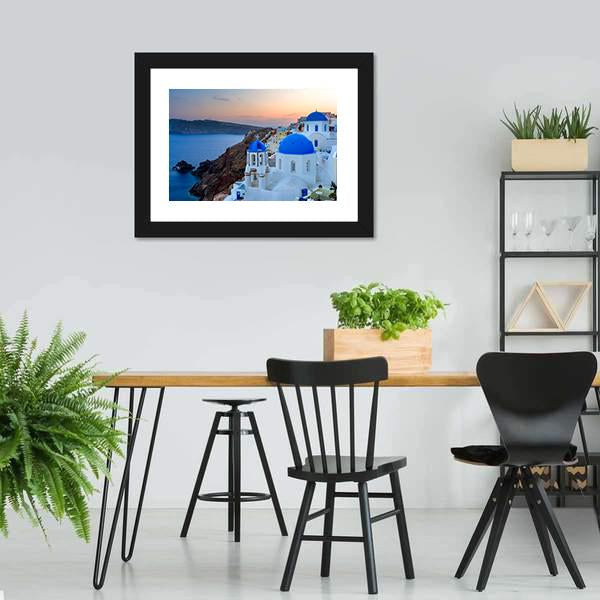 Blue Domed Church Canvas Wall Art-3 Horizontal-Gallery Wrap-25" x 16"-Tiaracle