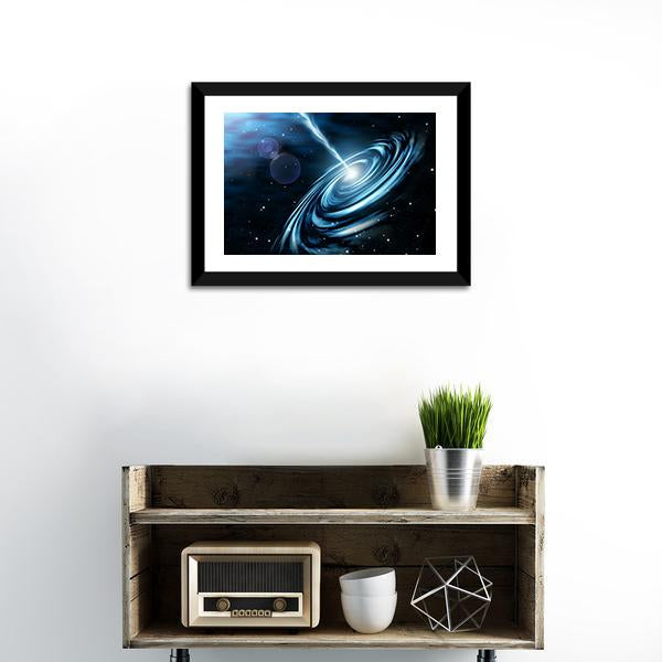 Blue Galaxy With Star Dust Canvas Wall Art-1 Piece-Framed Print-20" x 16"-Tiaracle