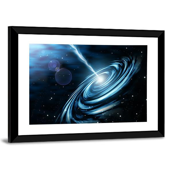 Blue Galaxy With Star Dust Canvas Wall Art-5 Horizontal-Gallery Wrap-22" x 12"-Tiaracle