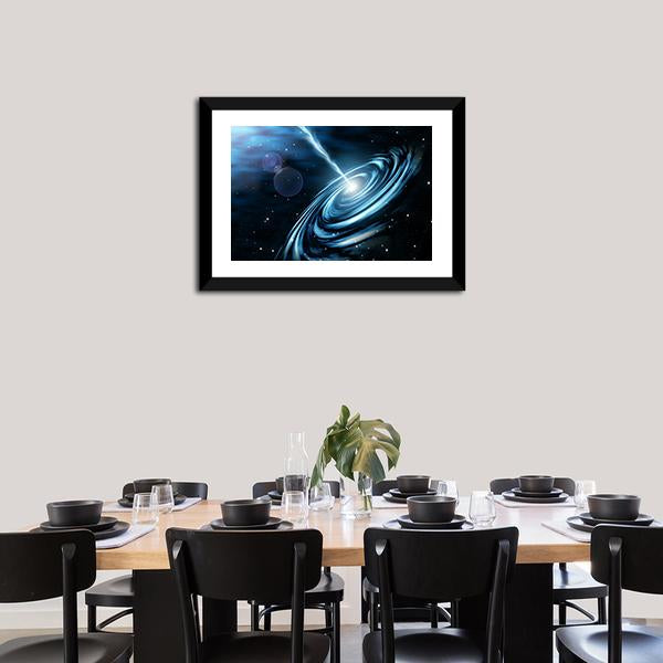 Blue Galaxy With Star Dust Canvas Wall Art-5 Horizontal-Gallery Wrap-22" x 12"-Tiaracle