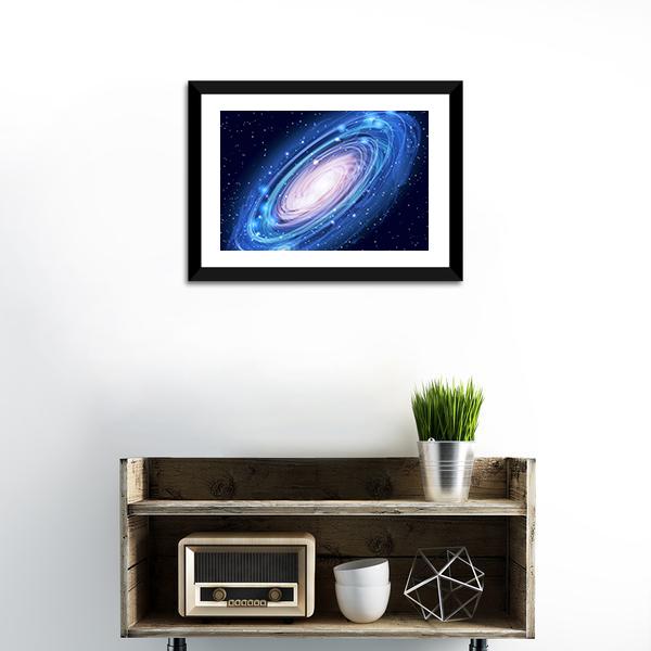 Blue Glowing Andromeda Canvas Wall Art-1 Piece-Framed Print-20" x 16"-Tiaracle