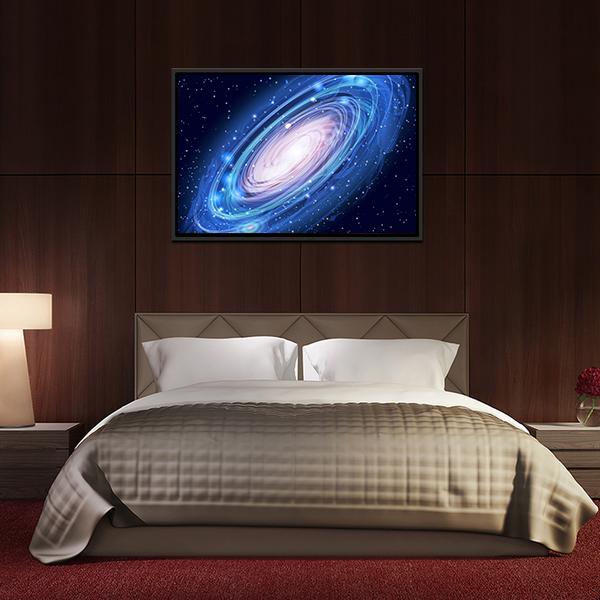 Blue Glowing Andromeda Canvas Wall Art-3 Horizontal-Gallery Wrap-25" x 16"-Tiaracle