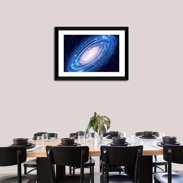 Blue Glowing Andromeda Canvas Wall Art-5 Horizontal-Gallery Wrap-22" x 12"-Tiaracle