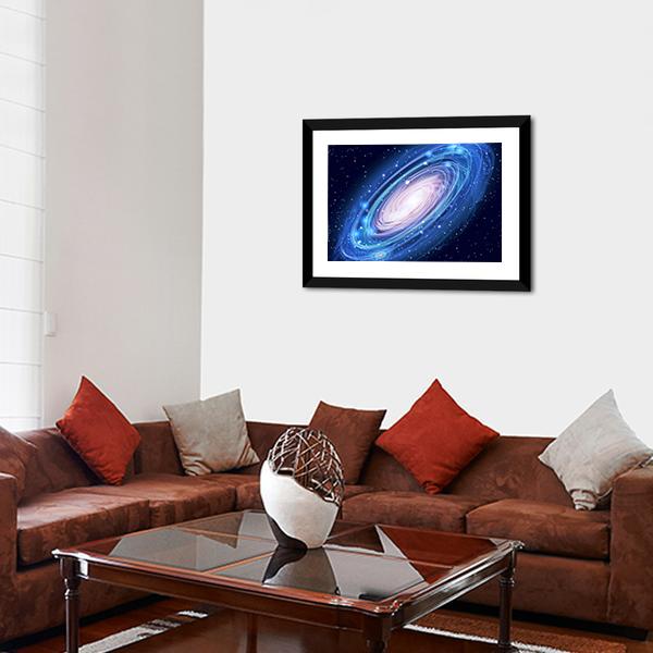 Blue Glowing Andromeda Canvas Wall Art-3 Horizontal-Gallery Wrap-25" x 16"-Tiaracle