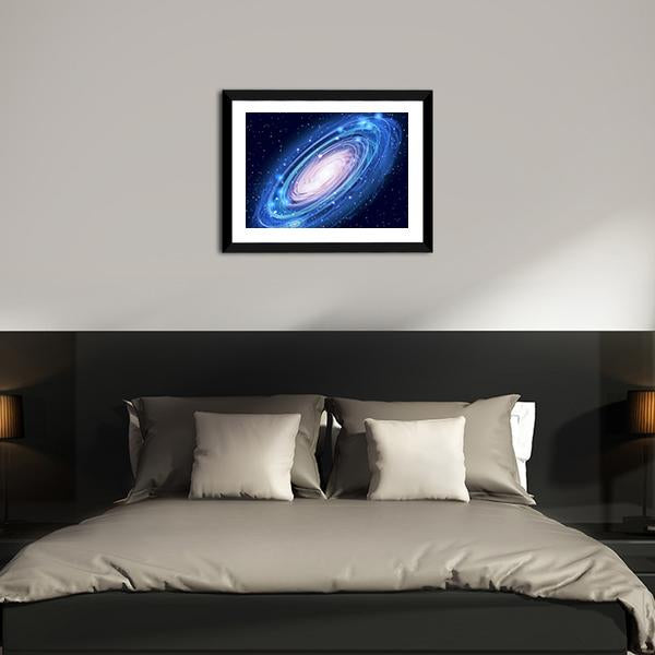 Blue Glowing Andromeda Canvas Wall Art-3 Horizontal-Gallery Wrap-25" x 16"-Tiaracle