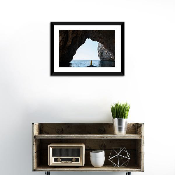 Blue Grotto Malta Canvas Wall Art-1 Piece-Framed Print-20" x 16"-Tiaracle