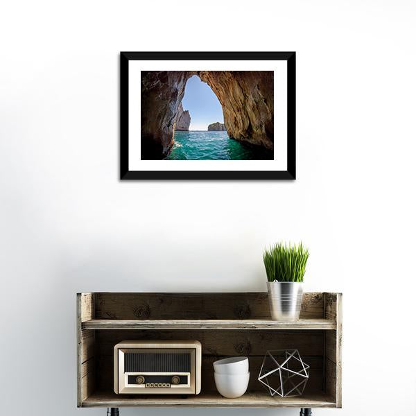 Blue Grotto Italy Canvas Wall Art-1 Piece-Framed Print-20&quot; x 16&quot;-Tiaracle