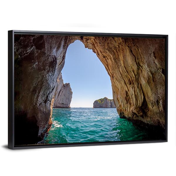 Blue Grotto Italy Canvas Wall Art-5 Horizontal-Gallery Wrap-22" x 12"-Tiaracle