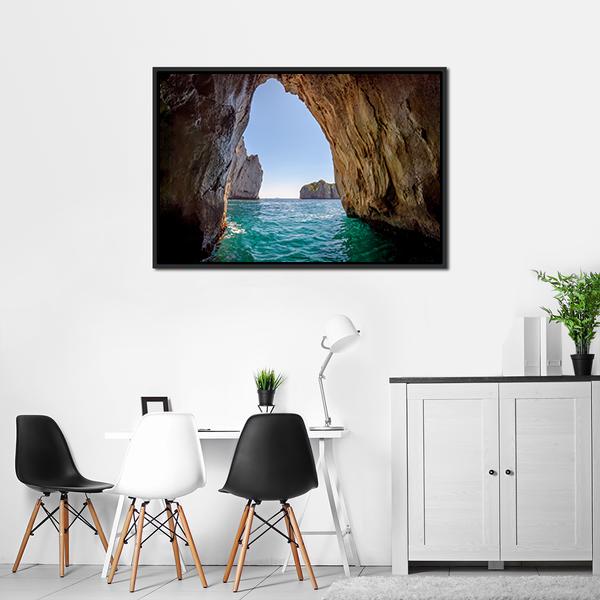 Blue Grotto Italy Canvas Wall Art-5 Horizontal-Gallery Wrap-22" x 12"-Tiaracle