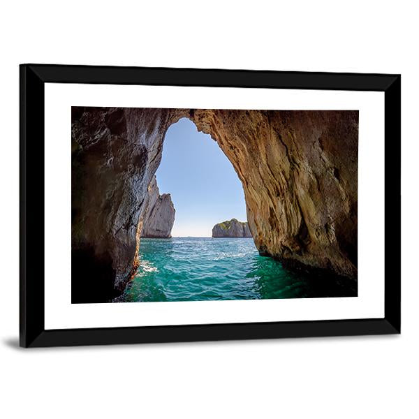 Blue Grotto Italy Canvas Wall Art-3 Horizontal-Gallery Wrap-25&quot; x 16&quot;-Tiaracle