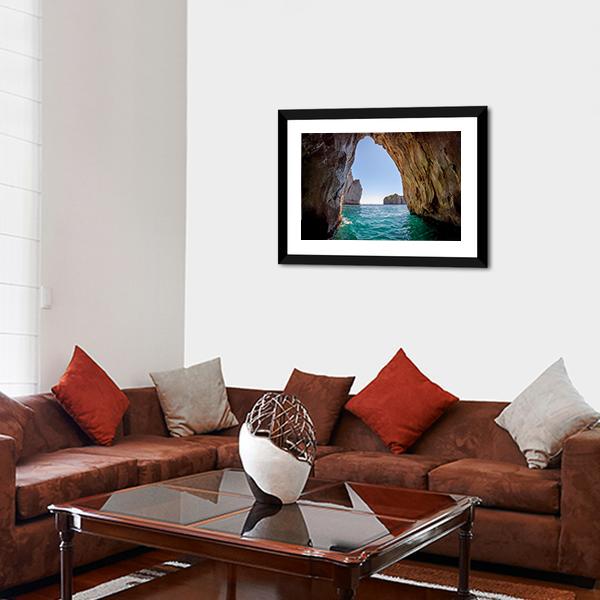 Blue Grotto Italy Canvas Wall Art-5 Horizontal-Gallery Wrap-22" x 12"-Tiaracle