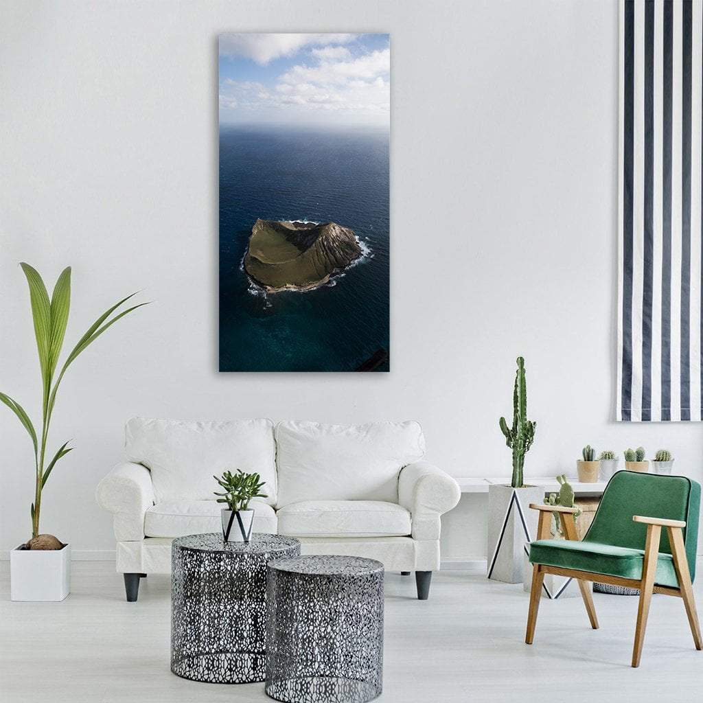 Blue Horizon Landscape Vertical Canvas Wall Art-1 Vertical-Gallery Wrap-12" x 24"-Tiaracle