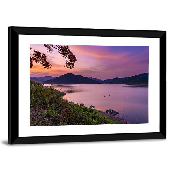 Blue Hour At Chiang Mai Canvas Wall Art-5 Horizontal-Gallery Wrap-22" x 12"-Tiaracle