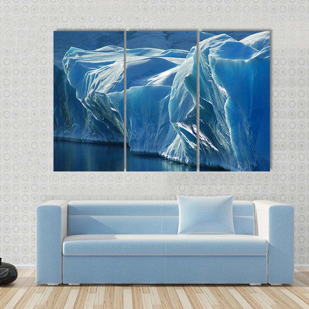 Blue Ice Canvas Wall Art-3 Horizontal-Gallery Wrap-37" x 24"-Tiaracle