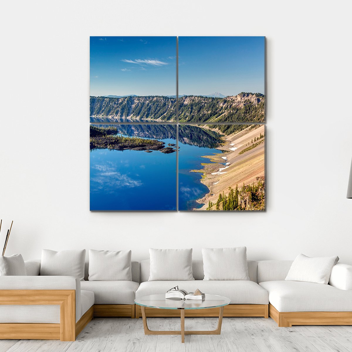 Blue Jewel Lake Oregon Canvas Wall Art-4 Square-Gallery Wrap-17" x 17"-Tiaracle