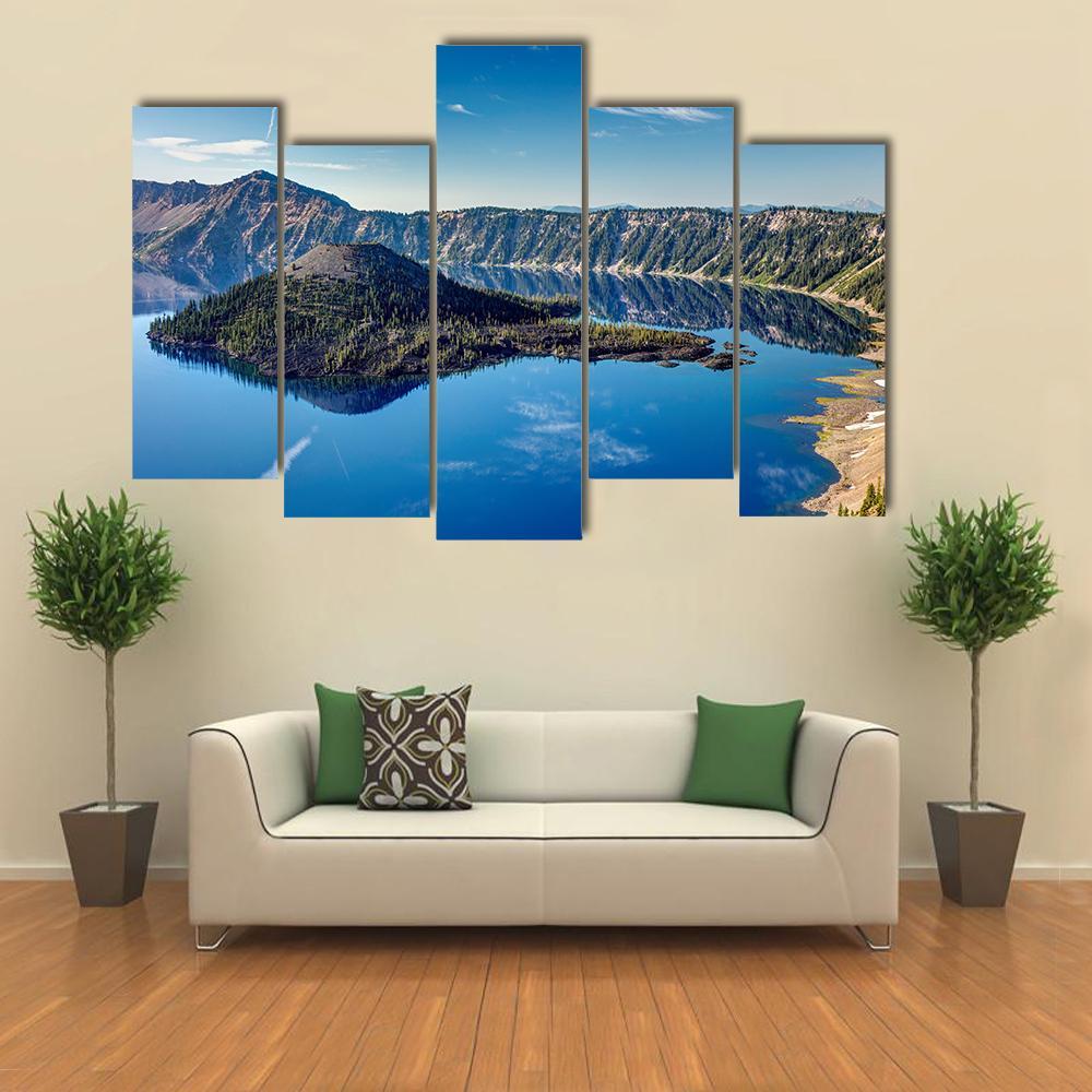 Blue Jewel Lake Oregon Canvas Wall Art-5 Pop-Gallery Wrap-47" x 32"-Tiaracle