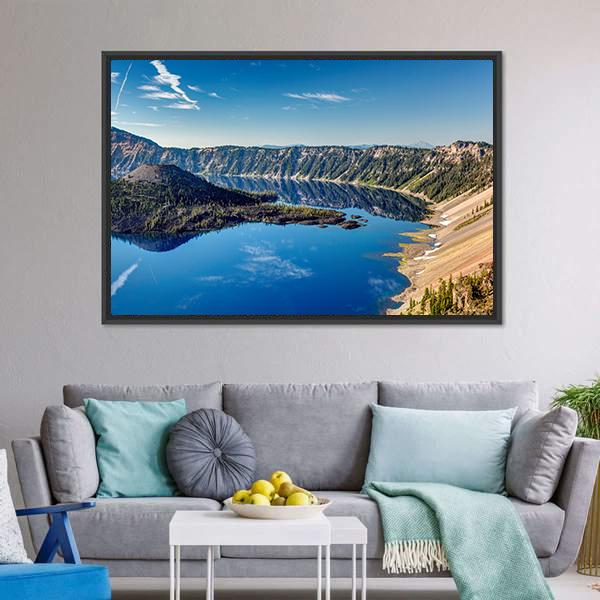 Blue Jewel Lake Oregon Panoramic Canvas Wall Art-1 Piece-36" x 12"-Tiaracle