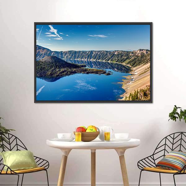 Blue Jewel Lake Oregon Panoramic Canvas Wall Art-1 Piece-36" x 12"-Tiaracle