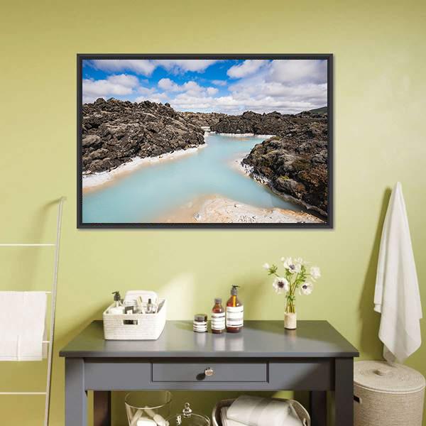 Blue Lagoon Iceland Panoramic Canvas Wall Art-1 Piece-36" x 12"-Tiaracle