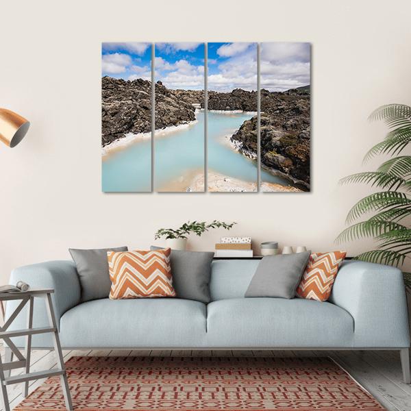 Blue Lagoon Iceland Canvas Wall Art-4 Horizontal-Gallery Wrap-34" x 24"-Tiaracle
