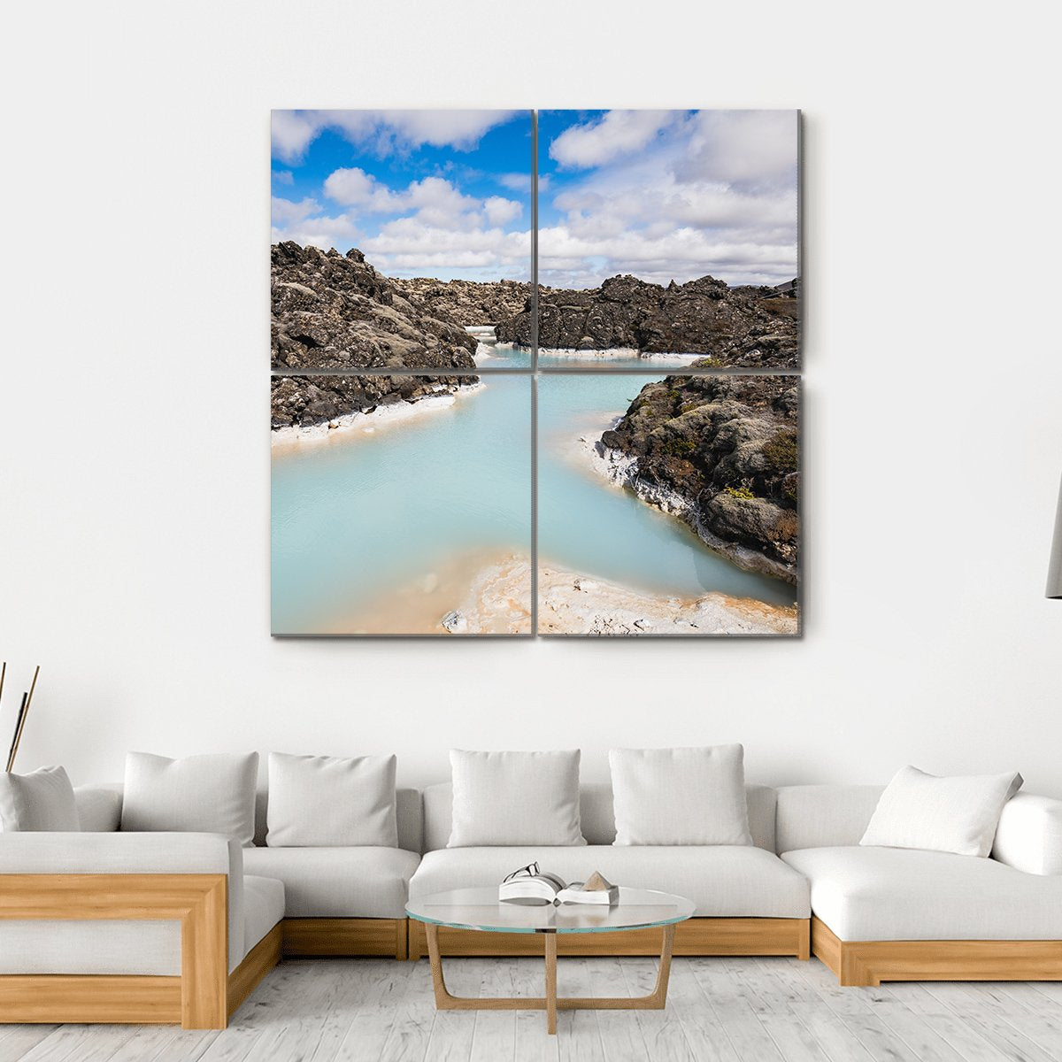 Blue Lagoon Iceland Canvas Wall Art-4 Square-Gallery Wrap-17" x 17"-Tiaracle