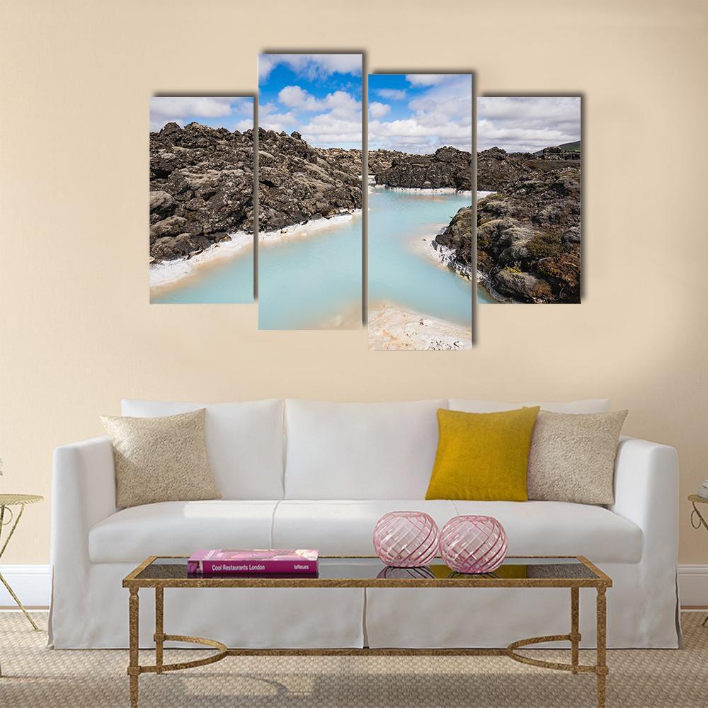 Blue Lagoon Iceland Canvas Wall Art-4 Pop-Gallery Wrap-50" x 32"-Tiaracle
