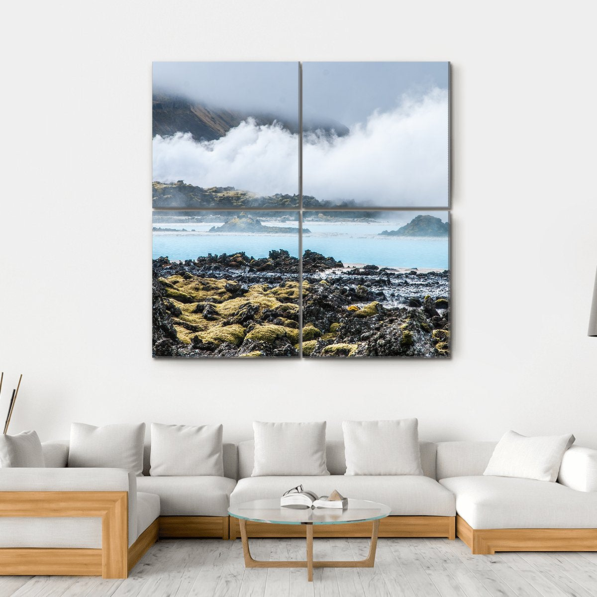 Blue Lagoon In Iceland Canvas Wall Art-4 Square-Gallery Wrap-17" x 17"-Tiaracle