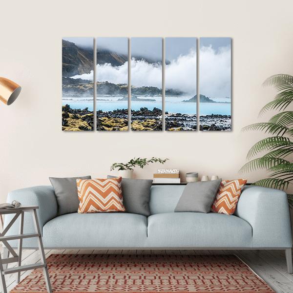 Blue Lagoon In Iceland Canvas Wall Art-5 Horizontal-Gallery Wrap-22" x 12"-Tiaracle